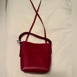 Madewell Cherry Red Leather Crossbody Bag